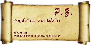 Pogács Zoltán névjegykártya